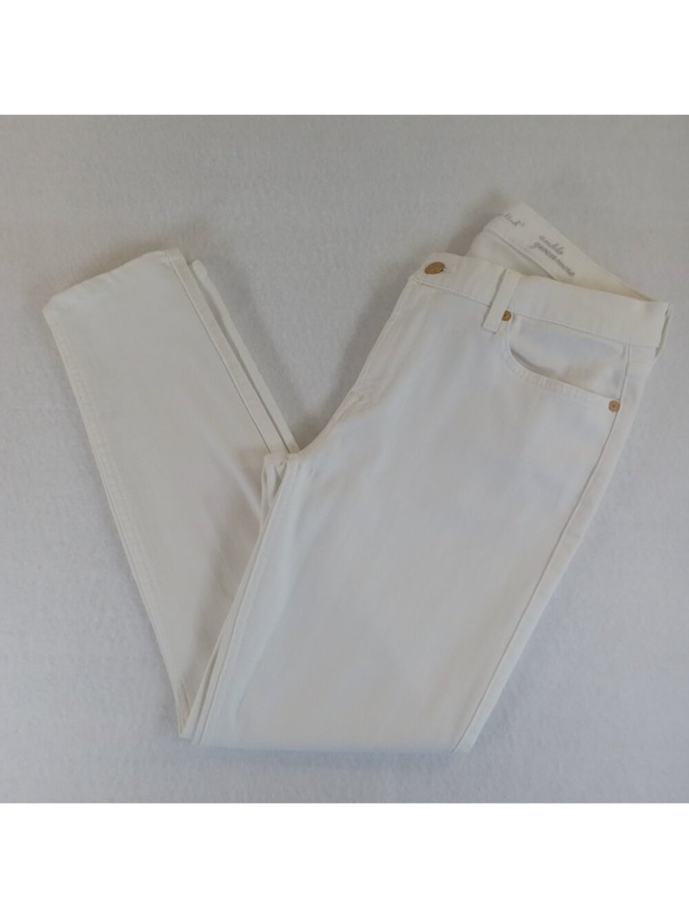 7 For All Mankind Ankle Gwenevere Jeans Women's SIZE 32 Ivory Slim Skinny